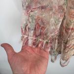 Kontrol  Romantic Cottagecore Fairy Top Womens XL Pink Sheer‎ Lined Puff Sleeve Photo 3