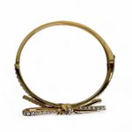 Kate Spade New York Skinny Mini Bow Bangle Bracelet Gold Tone Rhinestone Photo 2