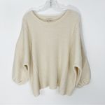 7 For All Mankind  Wool Blend Cream Knit Balloon Sleeve Sweater Size Small Photo 0