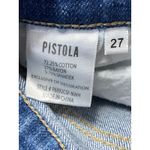 Pistola Blue High Rise Side Stripe Distressed Crop Cigarette Denim Jeans Size 27 Photo 4