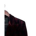 Adrianna Papell Boutique Blazer 10 Red Black Paisley Velvet Jacket Goth Witchy Photo 8