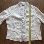 Multiples  White Linen Womens Jacket White Ruffle Buttons Flare Sleeve Size XL Photo 4