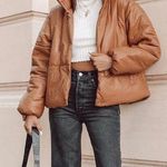 Princess Polly Brown Leather Puffer Photo 0