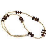 Vintage Amber & Shell Heishi Bead Necklace Photo 3