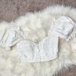 Sabo Skirt SABO Shirred Milkmaid Crop Top Womens Size XS Romantic Feminine Cottage Coquette Photo 1