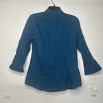 st. john's bay Women's Blouse Size L 3/4 Sleeve V Neck Button Down Dark Teal Photo 10