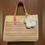 Betsey Johnson  Bag XOBECA-U Straw Tote - Yellow Floral Daisy 118.0 NWT Photo 7