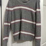 Pink republic Grey Sweater with Pink and White Stripes Photo 0