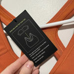 Nike  NWT Swoosh Icon Clash Medium Support 1-piece‎ Pad V-neck Sports Bra Orange Photo 2