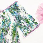 Poupette St. Barth Soledad Smocked Mini Dress Aqua Rain Forrest Tropical Jungle Photo 8