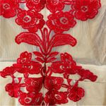 For Love & Lemons deep V-neck Layered
Lace Mini Dress in Wine Photo 9