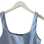 ZARA  Blue Ribbed Knit Seamless Crop Tank Top SZ M  #1710 Photo 1