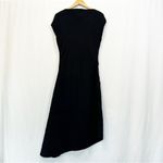 NWT YEON Hoshi Asymmetrical Hem Short Sleeve Boatneck Midi Dress in Black Size 10 Photo 6