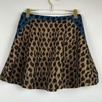 English Rose Leopard Print Yellow, Blue & Black Lace A-Line Mini Skirt Size M Photo 3