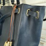 G.I.L.I Got it Love It Navy Blue Leather Large Bucket Handbag NWOT Photo 3