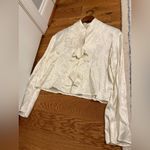 WAYF  Ivory Cream Top Blouse Bows Size Small *Flaws* Photo 3