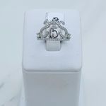 ❤️ 925 Sterling Silver ring crown sweet 15 Quinceañera ❤️ Size 9 ❤️ White Photo 0