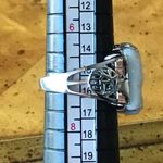 Natural Carved Jade Sterling Silver Ring Size 7 Photo 3