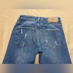 ZARA  Women’s Embroidered Floral Fringe Distressed Denim Jeans Sz 4 Cotton Blend Photo 12