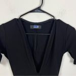 Reformation Black V Neck Ribbed Bodysuit XS Photo 1