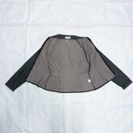 Anne Fontaine Dark Denim Zip Up Ruffle Slim Fit Short Collar Jacket Top 3 Medium Blue Photo 7