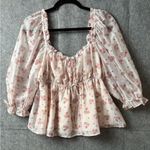 Storia  Women Size Medium Toile Floral Baby Doll Top NWT‎ Photo 0