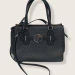 Guess Vegan PVC Black Monogram Deep Large Zip Snap Crossbody Shoulder Bag Photo 0