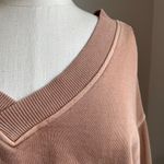 Aerie Brown Cropped Oversized Long Sleeve V Neck Sweater Size XS Photo 3