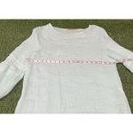 Francesca Bettini Italian Made Eyelet Trim Bell Sleeve Linen Top sz M Mint Green Size M Photo 4