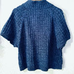 Sonoma Navy & Lavender Weave Knit Short Sleeve Cardigan Size Medium Photo 3
