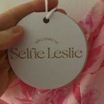 Selfie Leslie NWT Serif Ruffle Trim Split Maxi Dress in Pink Floral Size Medium Photo 4