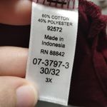 Woman Within  Size 30/32 Burgandy Red Ditsy Floral Layered Sleeves Scoop Neck Top Photo 4