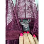 Victoria's Secret Fly Away Burgundy Maroon Lingerie Plisse Lace Sheer Top Medium Photo 1