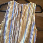 Drew  lemon cole linen yellow striped jumpsuit raw hem size M‎ Photo 7
