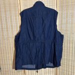 Woman Within Dark Blue Denim Zip and Snap Front Vest or Sleeveless Top 26/28 2X Photo 11