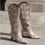 Lulus  Snake Print Faux Leather Pull on Boots(Size 6) Photo 1