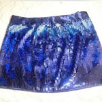 EXPRESS  Design Studio Blue Sequin Skirt Size 6 Zip up side.​ New with Tags Photo 1