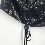 WAYF Emma Rose Top Women's Small Black Sequin Crop Sleeveless Blouse Photo 5