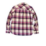 Woolrich Plaid Flannel Shirt Women's M/M Cream Magenta Charcoal Long Sleeve Photo 1