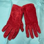 Vintage red suede gloves Photo 0