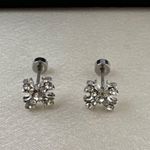 8mm CZ Cross Stud Earrings for Men Women Streetwear Hip Hop Punk Unisex Style Silver Photo 3