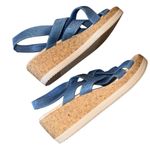 Bzees  Ritz Sparkle Machine Washable Cork Wedge Sandal Blue Photo 3