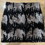 Solemio  Black and Silver Sequin mini Skirt holiday piece New Years Photo 1