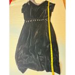 Vintage Womens Black Velvet Art Deco Dress Retro Union Label Dark Girly SIZE M/L Size M Photo 5