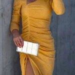 VICI  Asymmetrical Ruched Midi Dress Photo 0