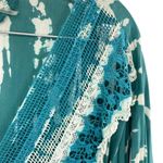 Turquoise Tie Dye Kaftan Crochet Lace Swimsuit Coverup Women’s Boho Top Blue Size L Photo 4