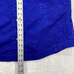 Chico's Additions by  Shirt Top Womens 2 US‎ L Blue Textured Floral Button Down Photo 2