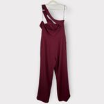 Dress the Population Filippa Jumpsuit Plus Sz XXL Burgundy One Shoulder Wide Leg Photo 3