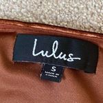 Lulus Lulu’s You're Invited Rust Brown Velvet Square Neck Bodysuit Size S Photo 3