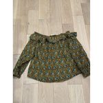 J.Crew Novelty Elephant Bohemian Animal Print Ruffle Blouse Travel Safari Sz 2 Photo 7